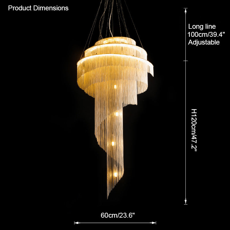 Olverai Spiral Tassel Foyer Chandelier