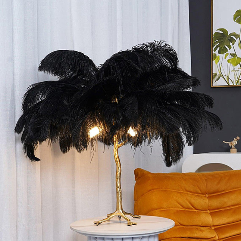 Olverai Feather Palm Tree Table Lamp