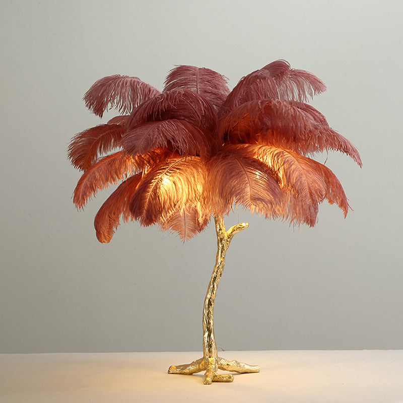 Olverai Feather Palm Tree Table Lamp