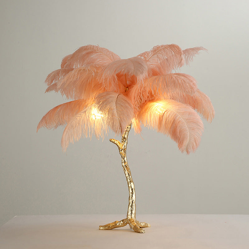 Olverai Feather Palm Tree Table Lamp