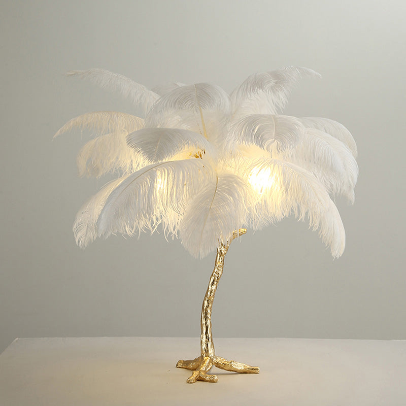 Olverai Feather Palm Tree Table Lamp