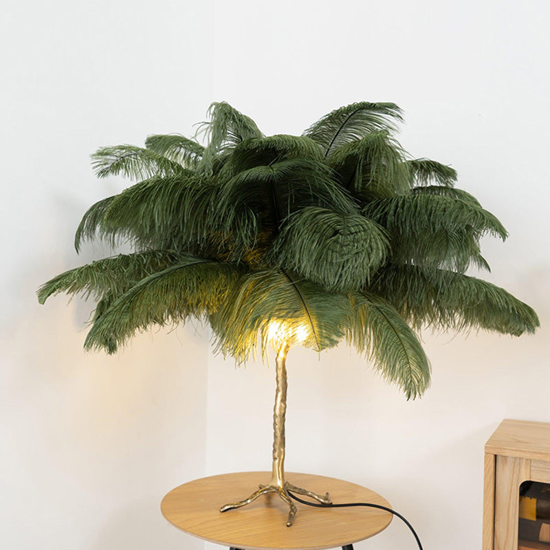 Olverai Feather Palm Tree Table Lamp