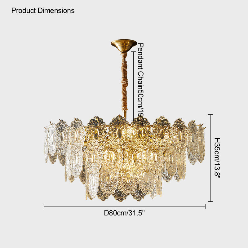 Olverai Tiered Textured Glass Chandelier