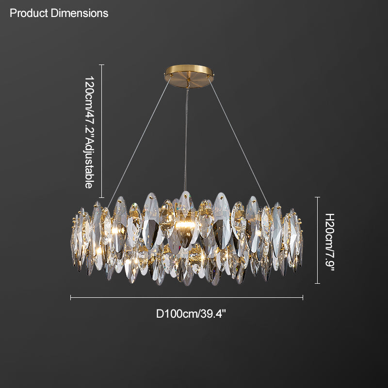 Olverai Smoked Crystal Round Chandelier