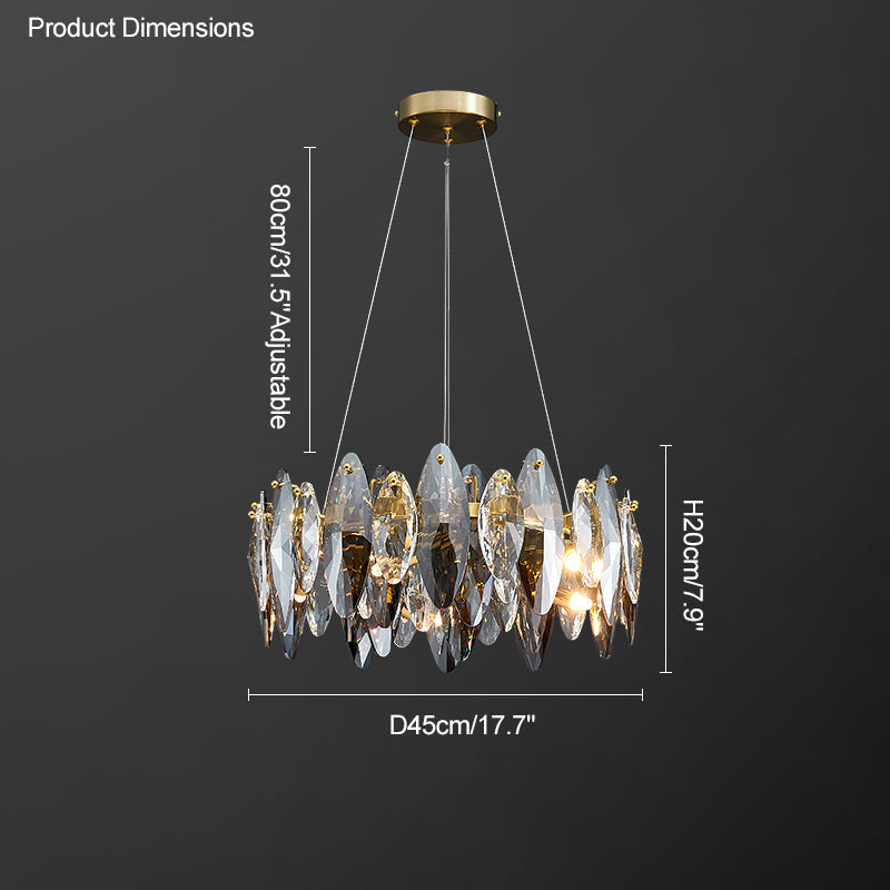 Olverai Smoked Crystal Round Chandelier