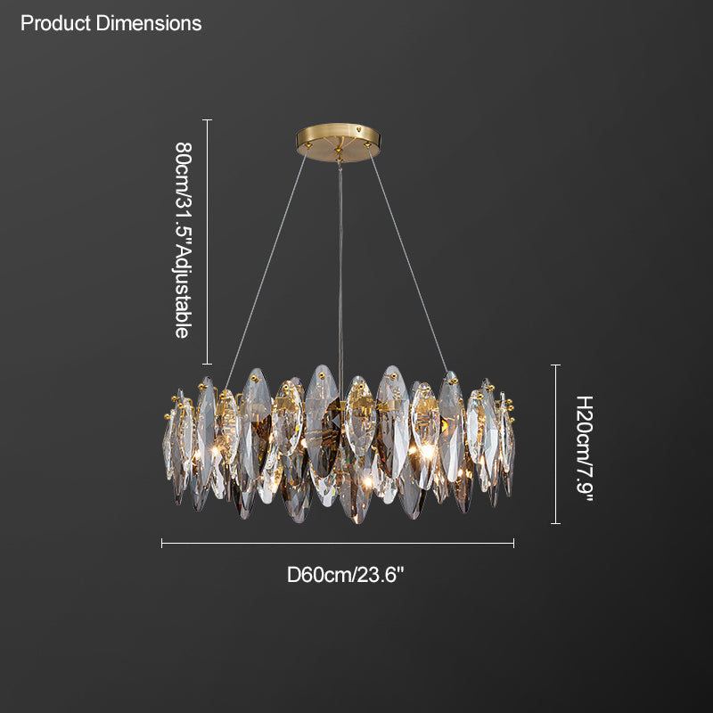 Olverai Smoked Crystal Round Chandelier
