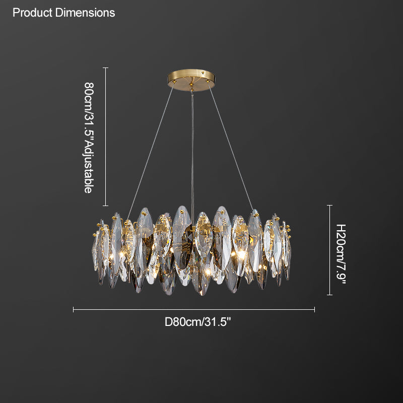 Olverai Smoked Crystal Round Chandelier