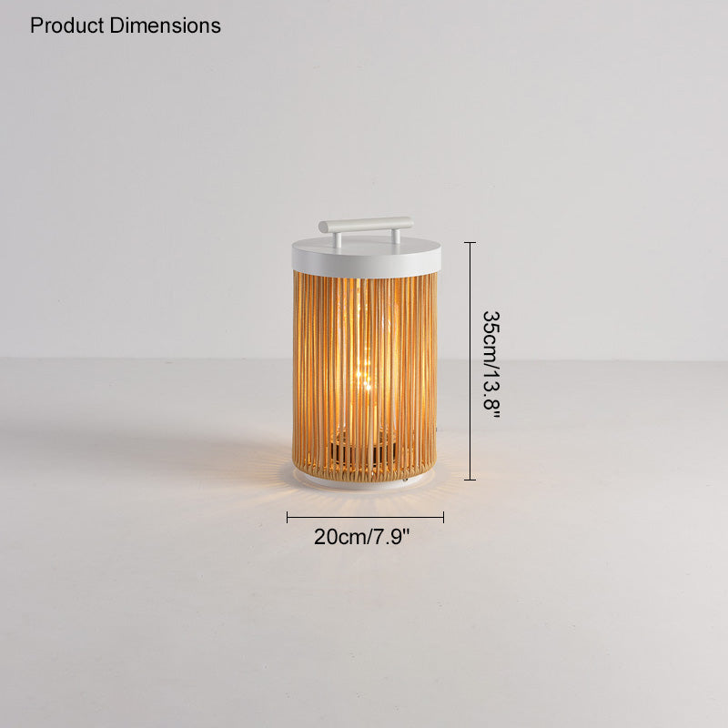 Olverai Outdoor Solar Portable Wicker Lantern