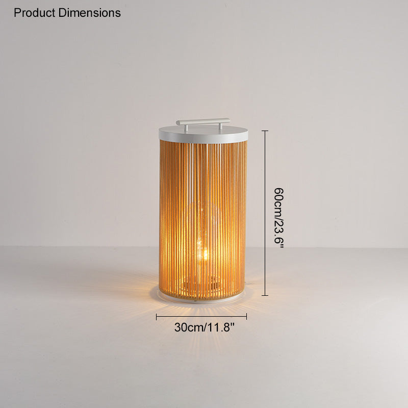 Olverai Outdoor Solar Portable Wicker Lantern