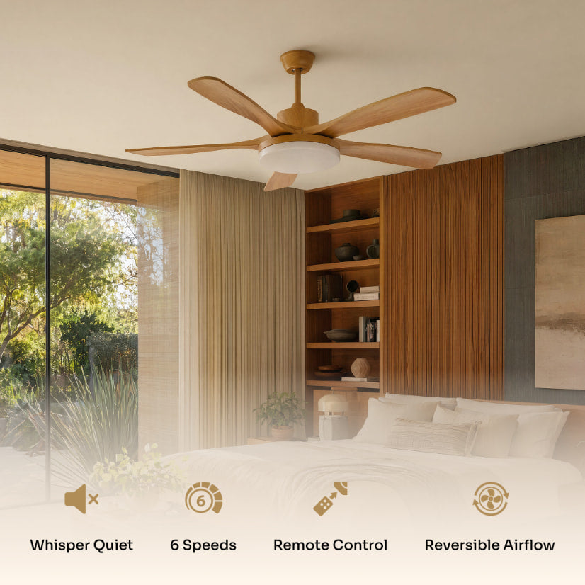Olverai Scandi Reversible Ceiling Fan with Light-WM5002