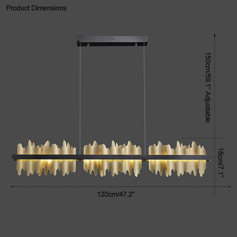 Olverai Iceberg Black Gold Linear Chandelie