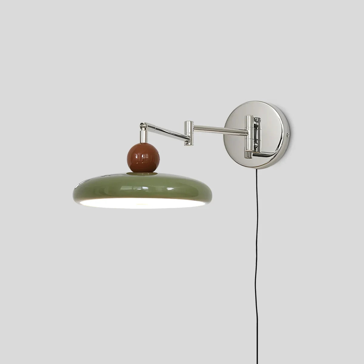 Adjustable Plug-in Wall Lamp with Swing Arm