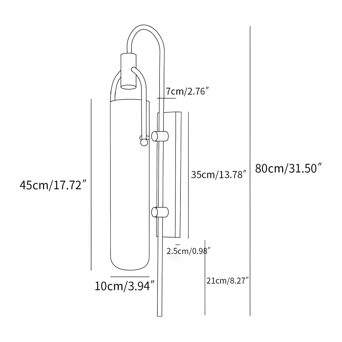 Modern Arc Glass Wall Lamp for Bedroom