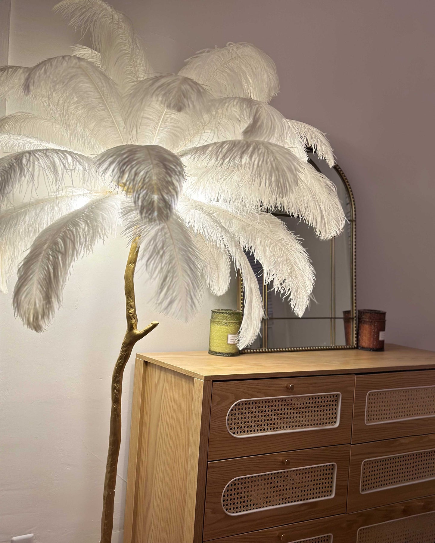 Olverai Feather Palm Tree Floor Lamp