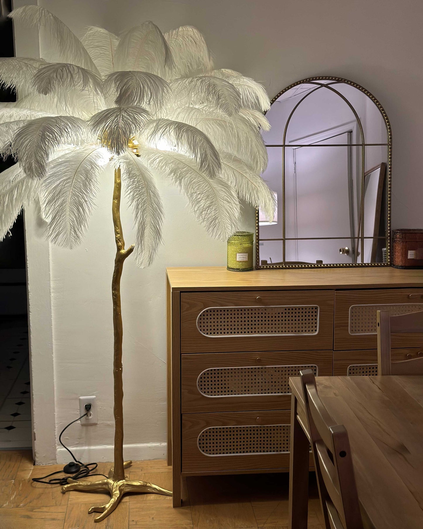 Olverai Feather Palm Tree Floor Lamp
