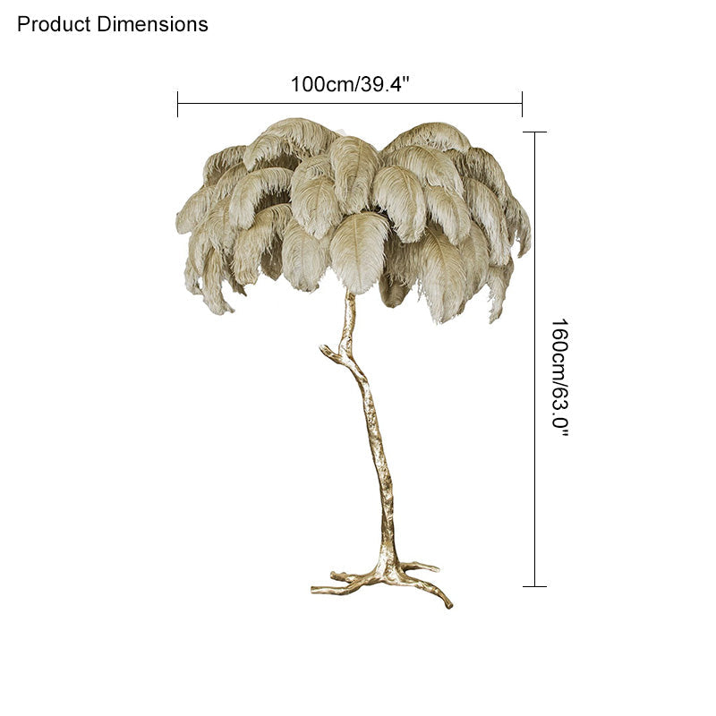 Olverai Feather Palm Tree Floor Lamp