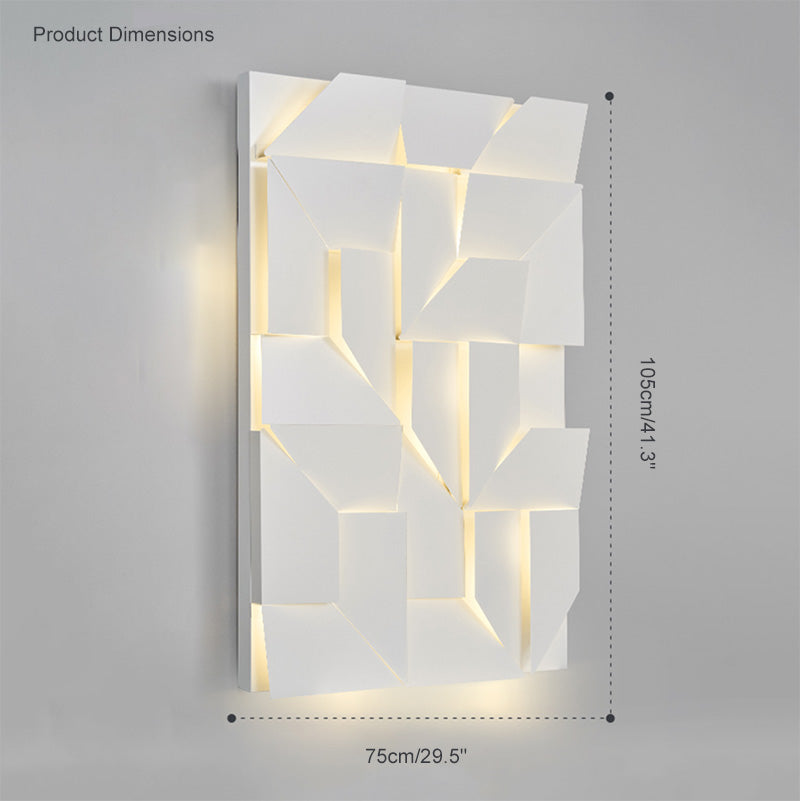 Olverai Rectangular Sculptural Art Wall Sconce
