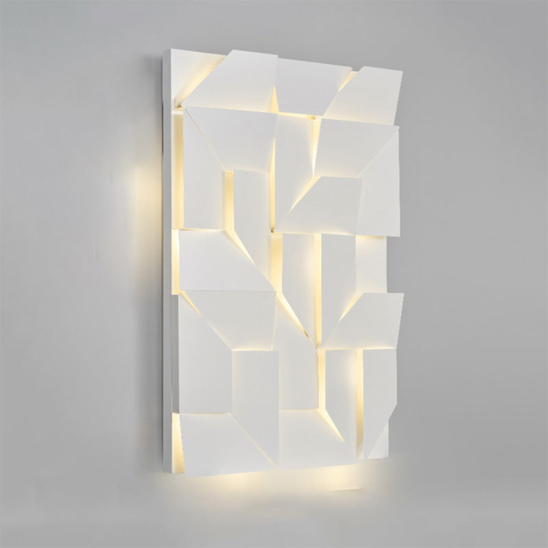 Olverai Rectangular Sculptural Art Wall Sconce