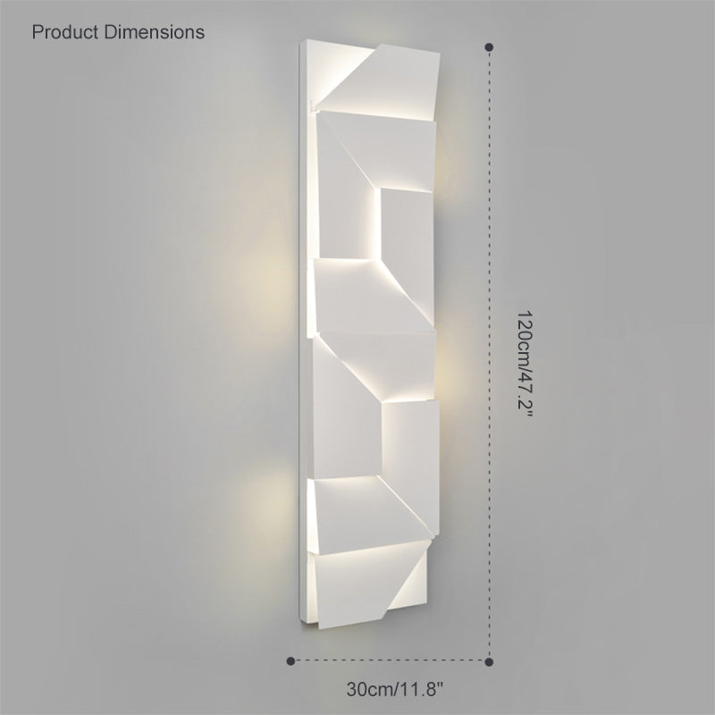 Olverai Rectangular Sculptural Art Wall Sconce