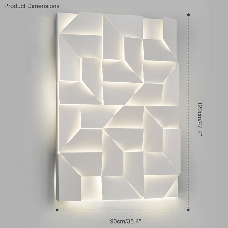 Olverai Rectangular Sculptural Art Wall Sconce