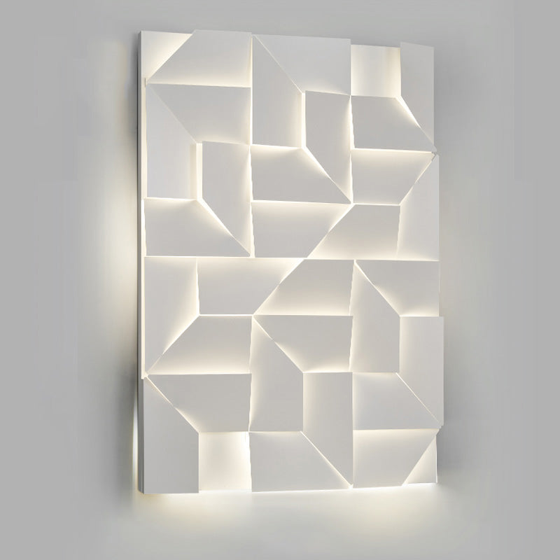 Olverai Rectangular Sculptural Art Wall Sconce