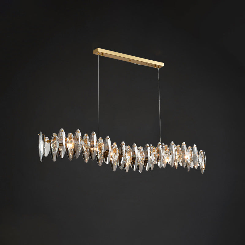 Olverai Smoked Crystal Linear Chandelier