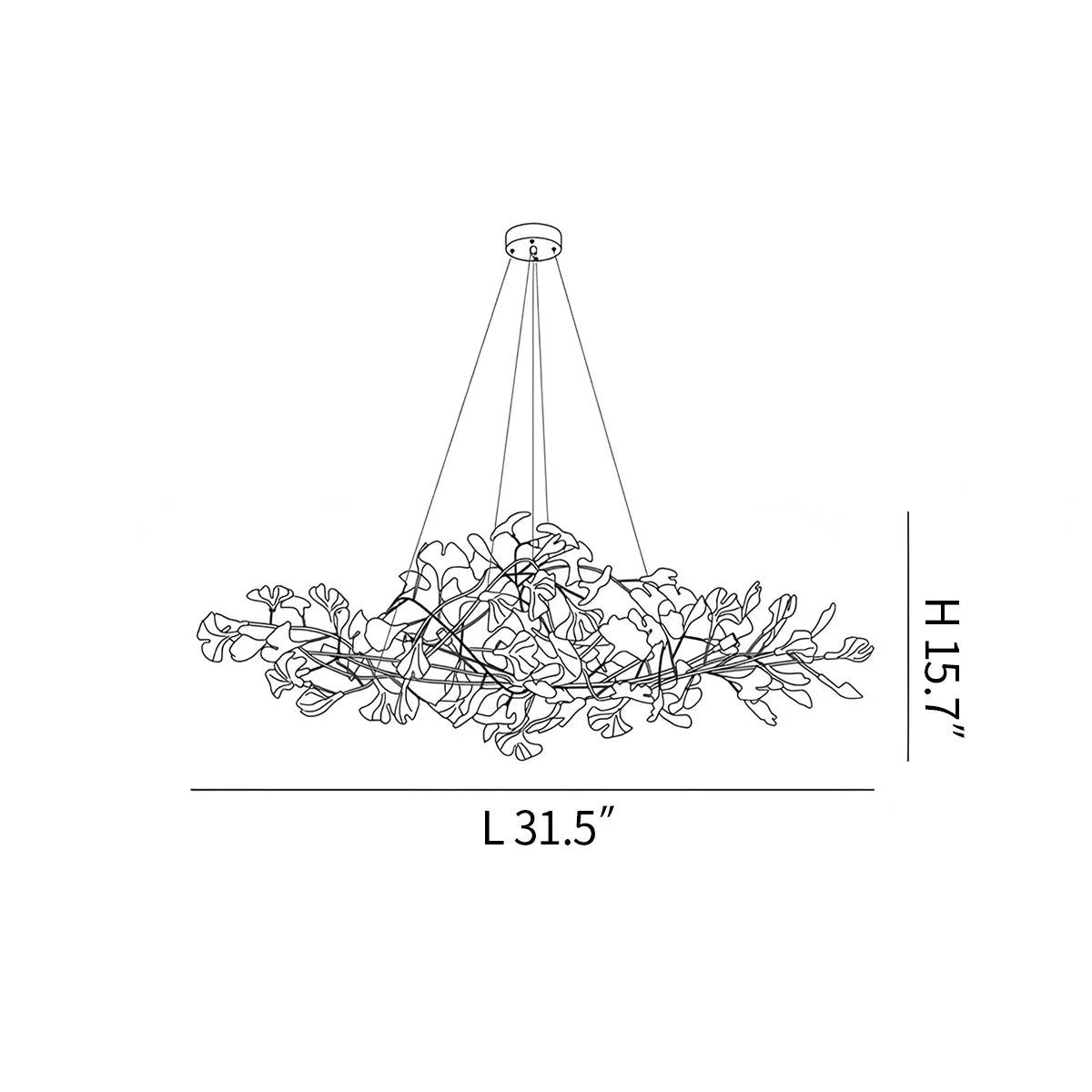 Acrylic Ginkgo Leaf Chandelier for Dining Area