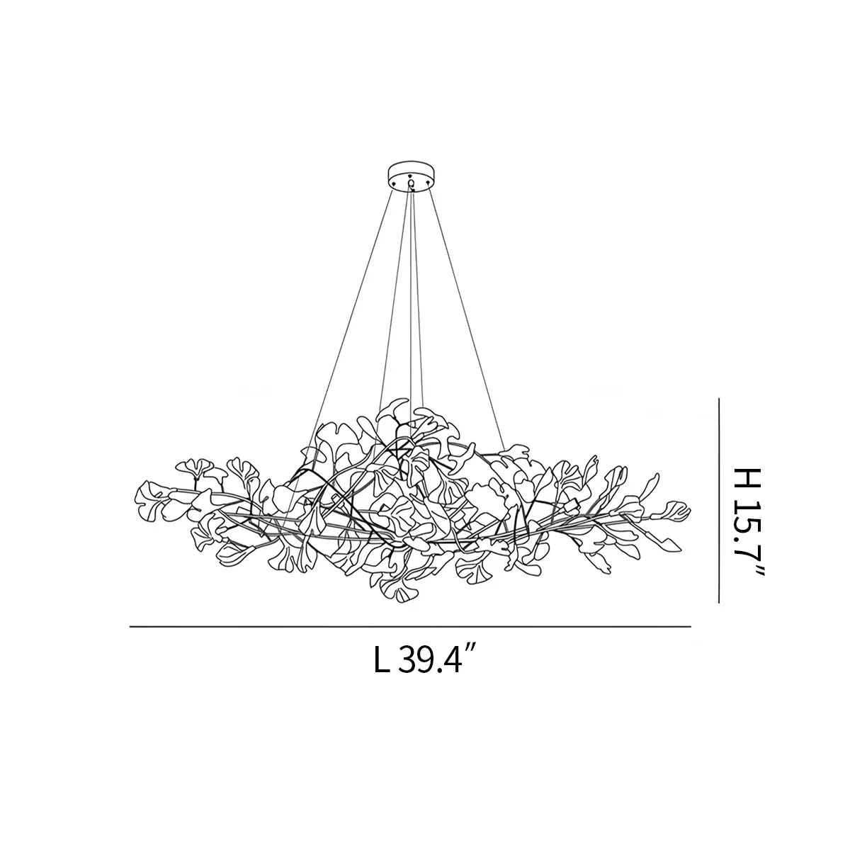 Acrylic Ginkgo Leaf Chandelier for Dining Area