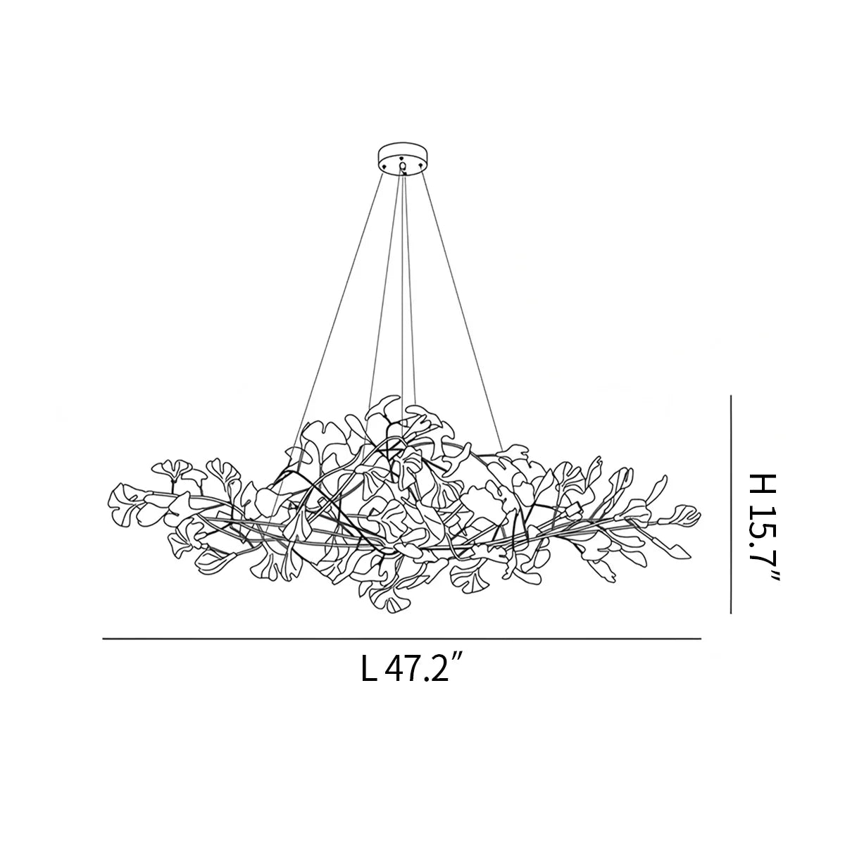 Acrylic Ginkgo Leaf Chandelier for Dining Area