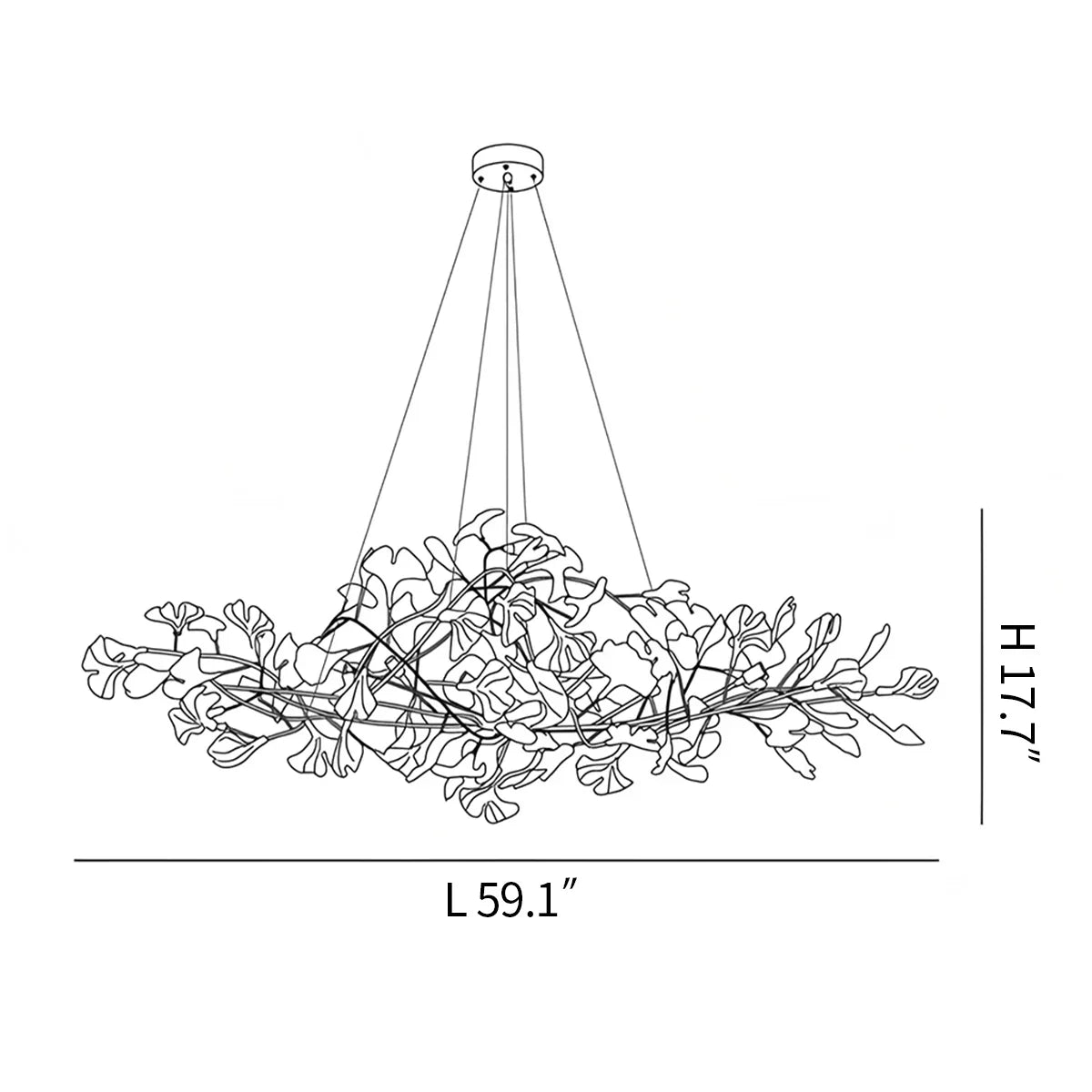 Acrylic Ginkgo Leaf Chandelier for Dining Area