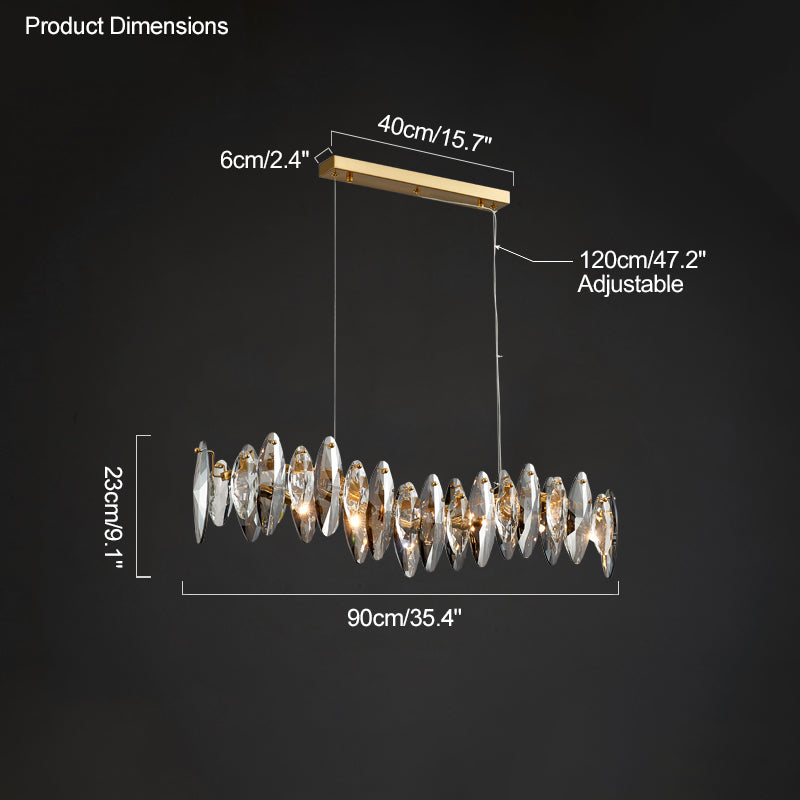 Olverai Smoked Crystal Linear Chandelier