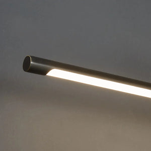 Minimalist Linear Vanity Light – Black/Gold Metal & Acrylic for Bathroom