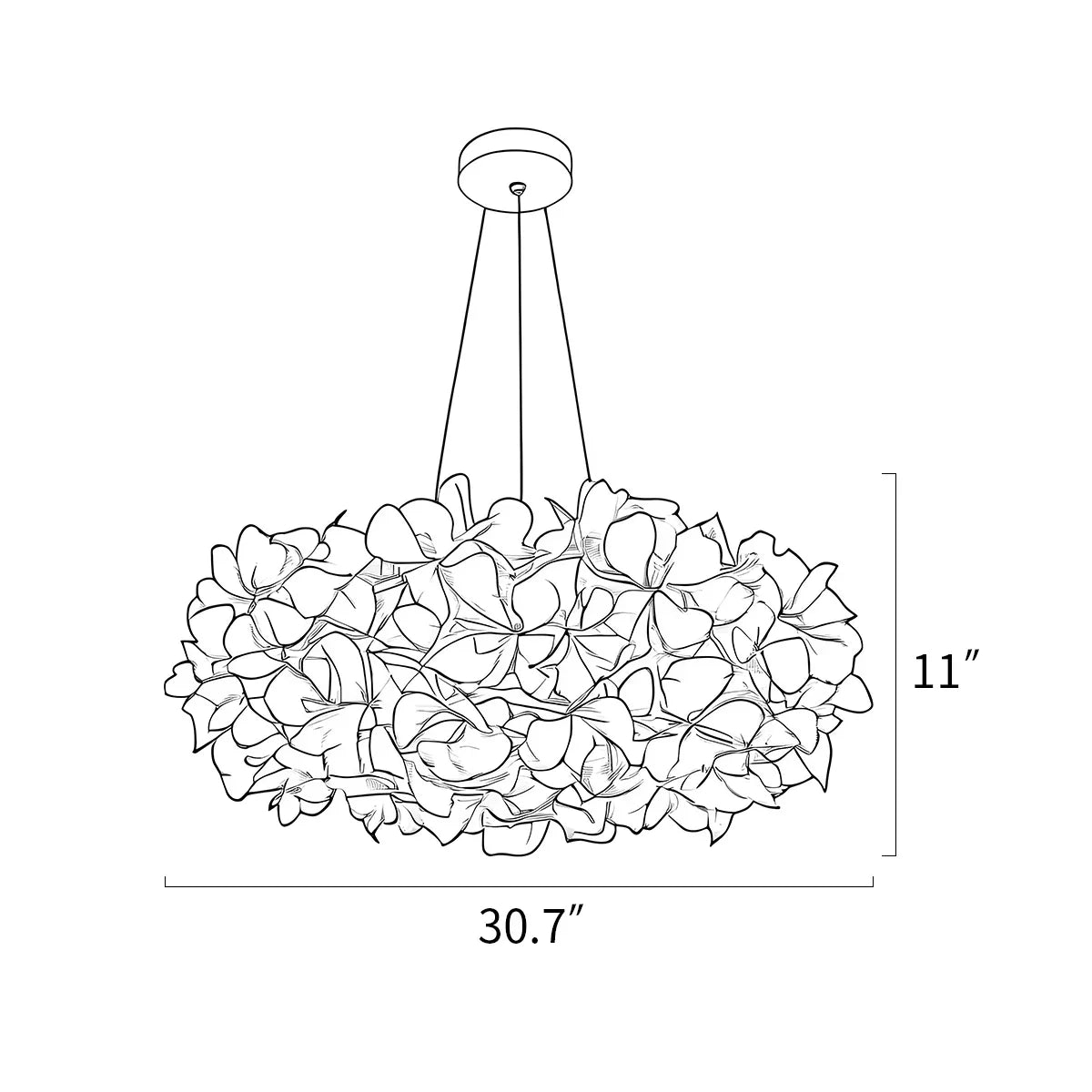 Italian Creative Petal Chandelier for Bedroom