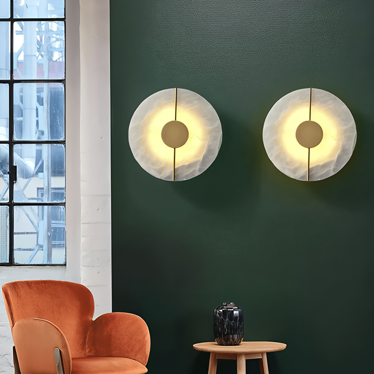Luxury All Copper Spanish Alabaster Wall Light