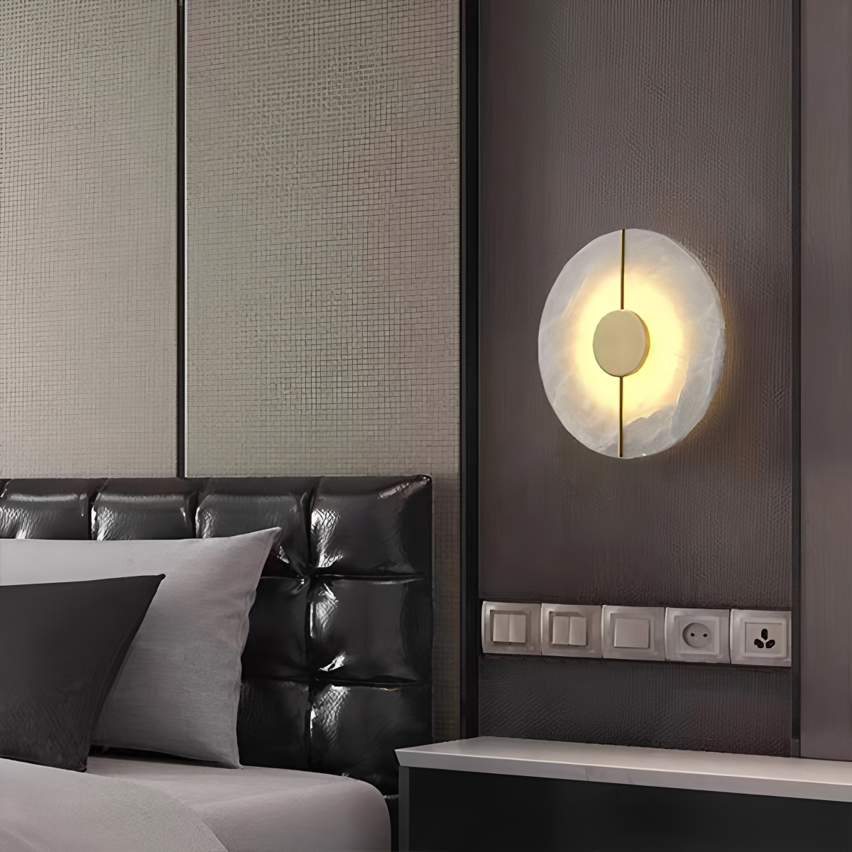 Luxury All Copper Spanish Alabaster Wall Light