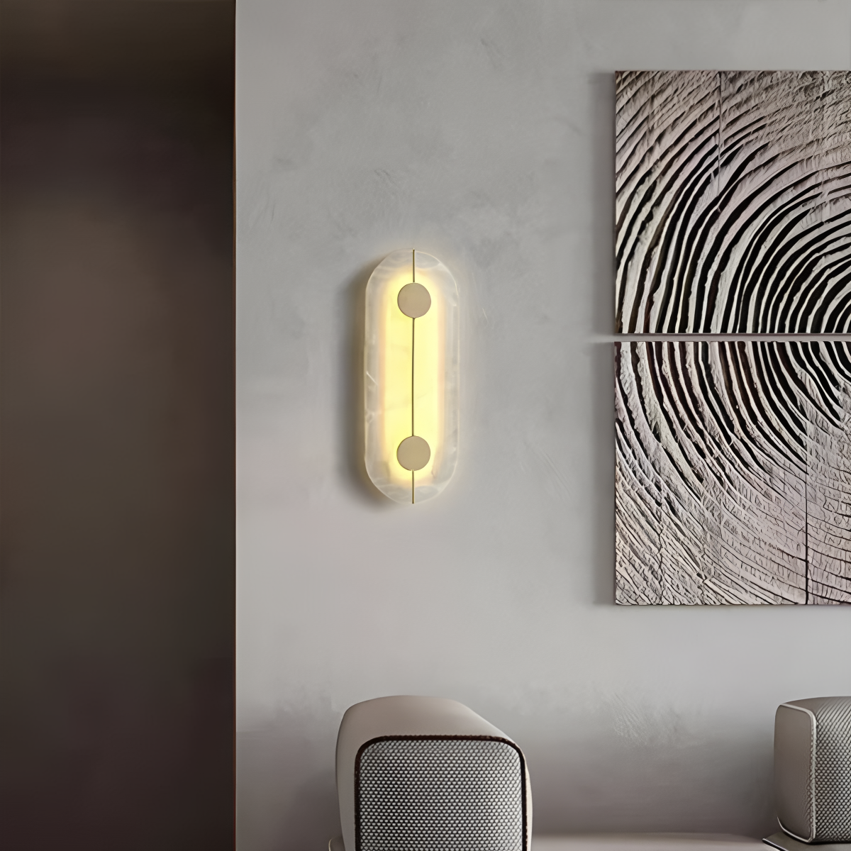 Luxury All Copper Spanish Alabaster Wall Light