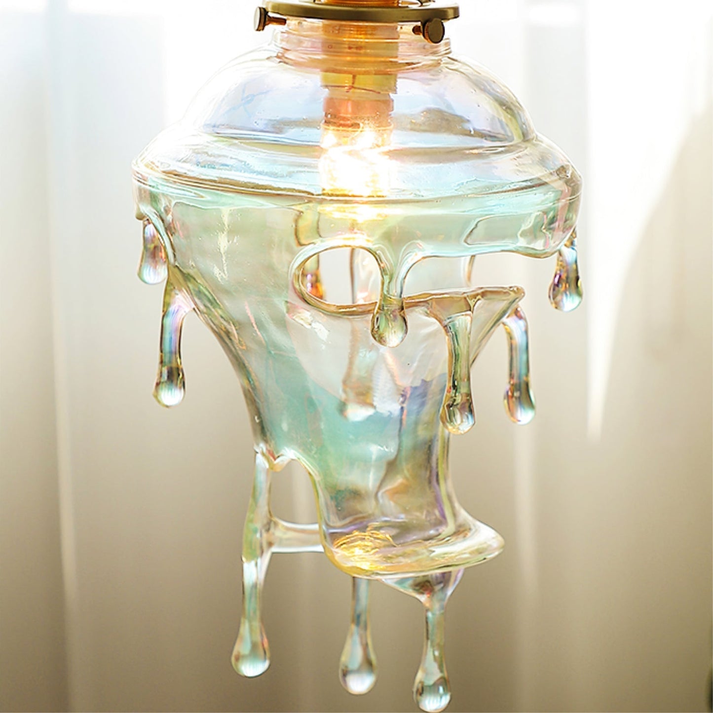 Modern Sculptural Water Droplet Resin Pendant Lamp, Adjustable Height, E14 Bulb Compatible