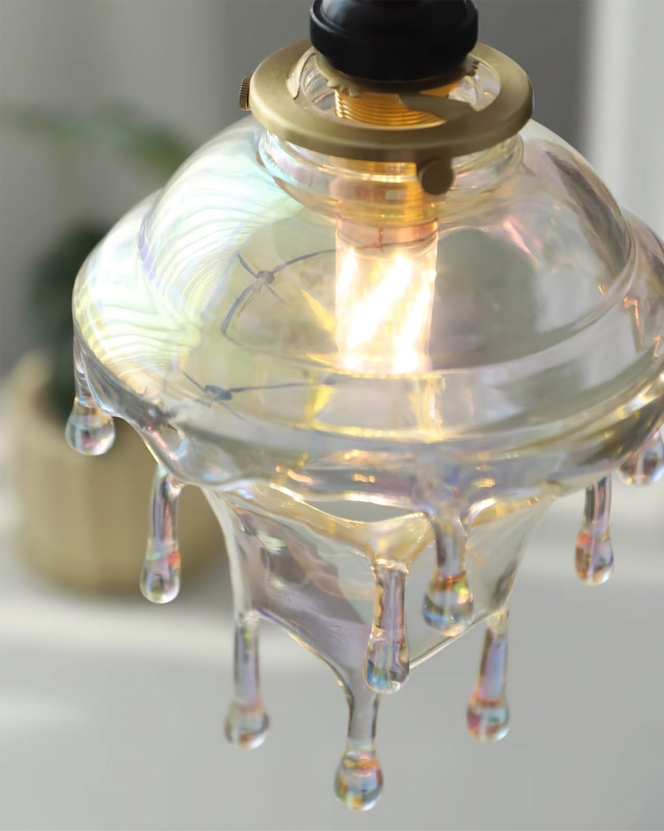 Modern Sculptural Water Droplet Resin Pendant Lamp, Adjustable Height, E14 Bulb Compatible