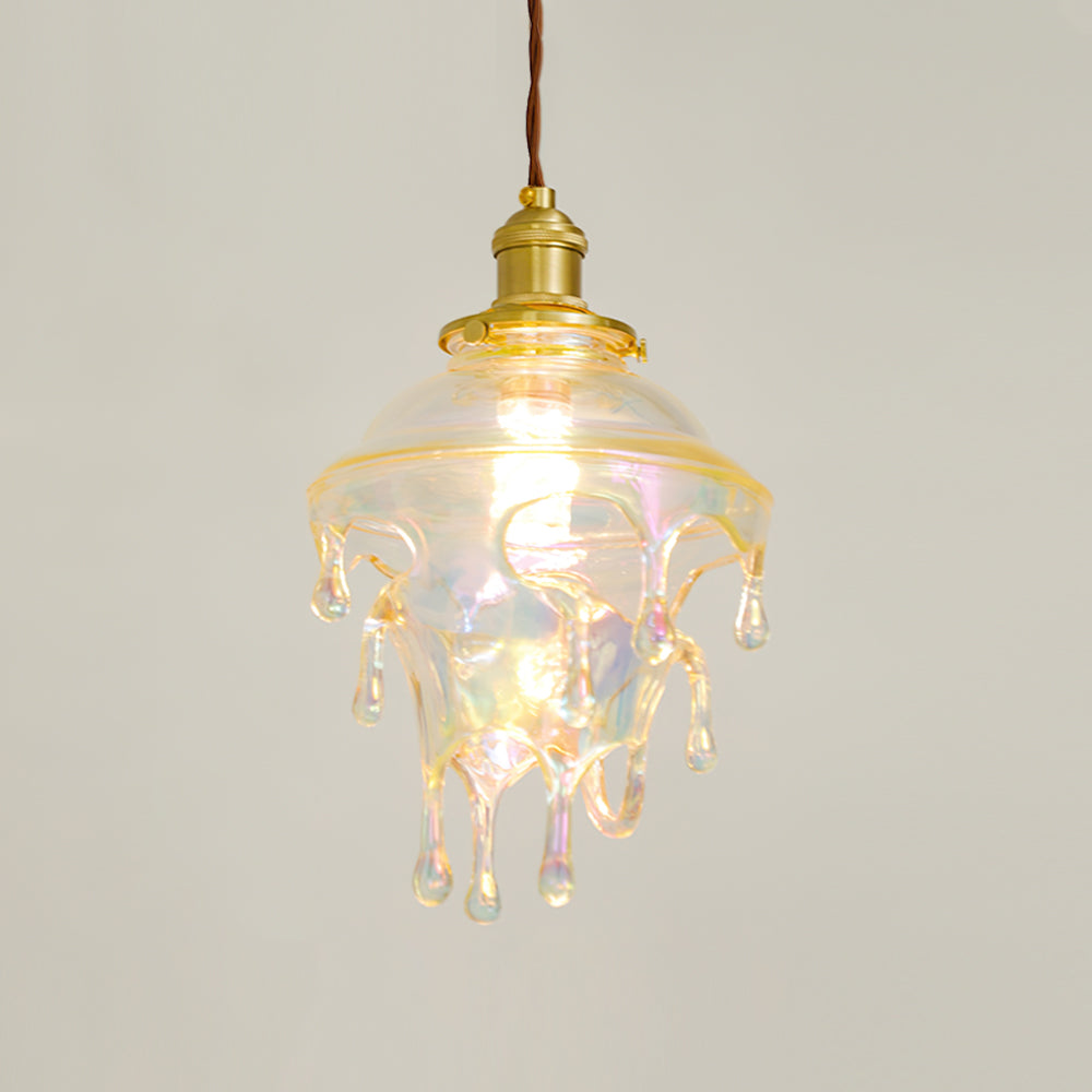 Modern Sculptural Water Droplet Resin Pendant Lamp, Adjustable Height, E14 Bulb Compatible