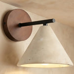 Strata Natural Wall Lamp--Travertine & Wood for Outdoor Hallway