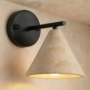 Natural Wall Lamp--Travertine & Wood for Outdoor Yard