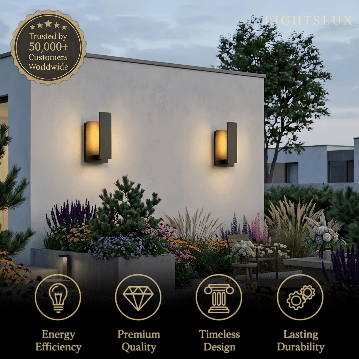Arcato minimalist Wall Lamp--Aluminum Black for Outdoor Courtyard