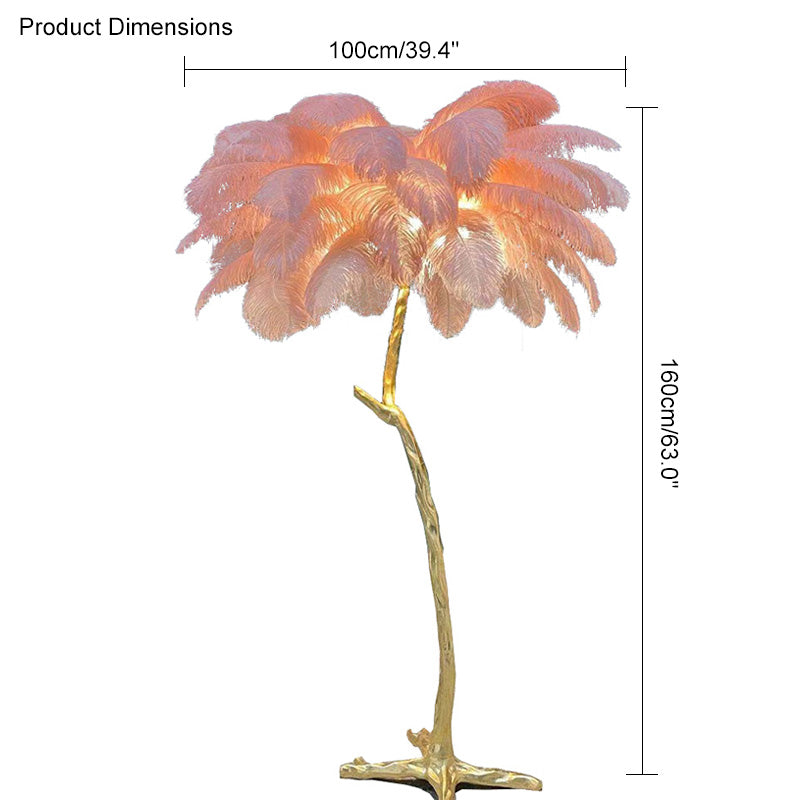 Olverai Feather Palm Tree Floor Lamp