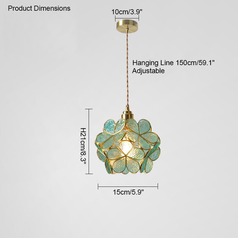 Olverai Cherry Blossom Stained Glass Pendant Light