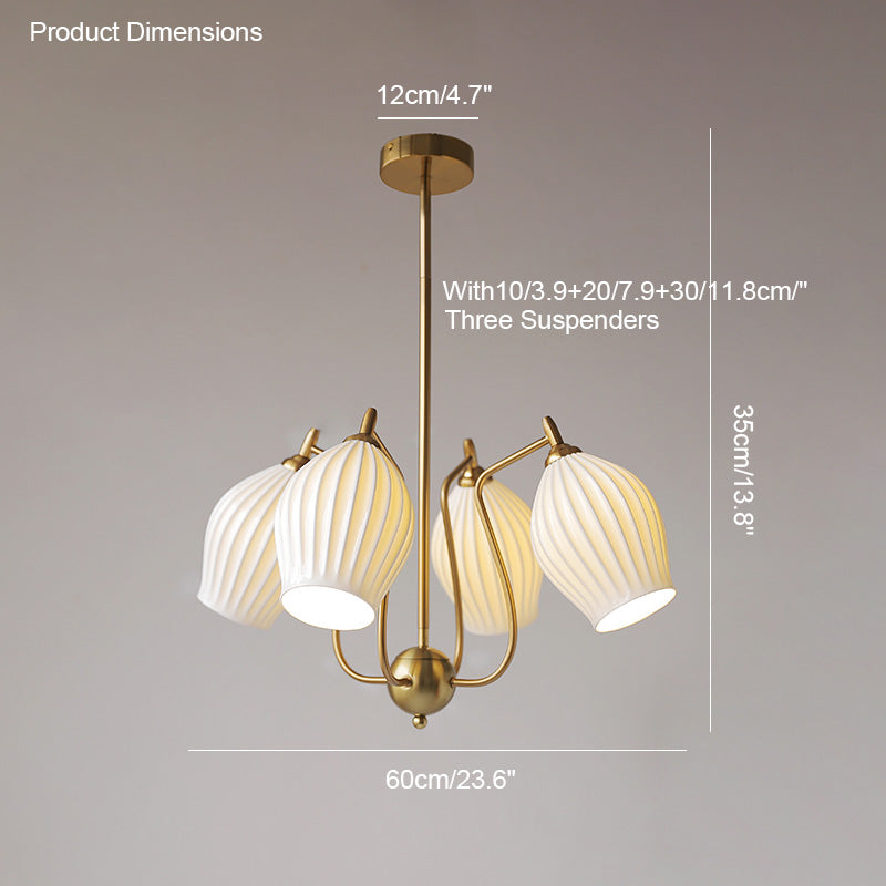 Olverai Mid Century Modern Ceramic Arm Chandelier