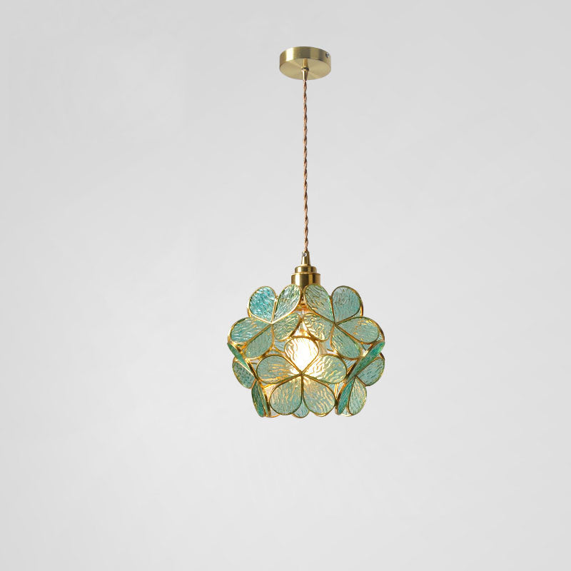 Olverai Cherry Blossom Stained Glass Pendant Light