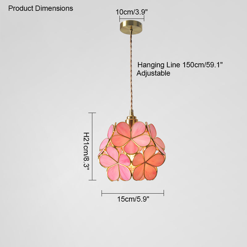 Olverai Cherry Blossom Stained Glass Pendant Light
