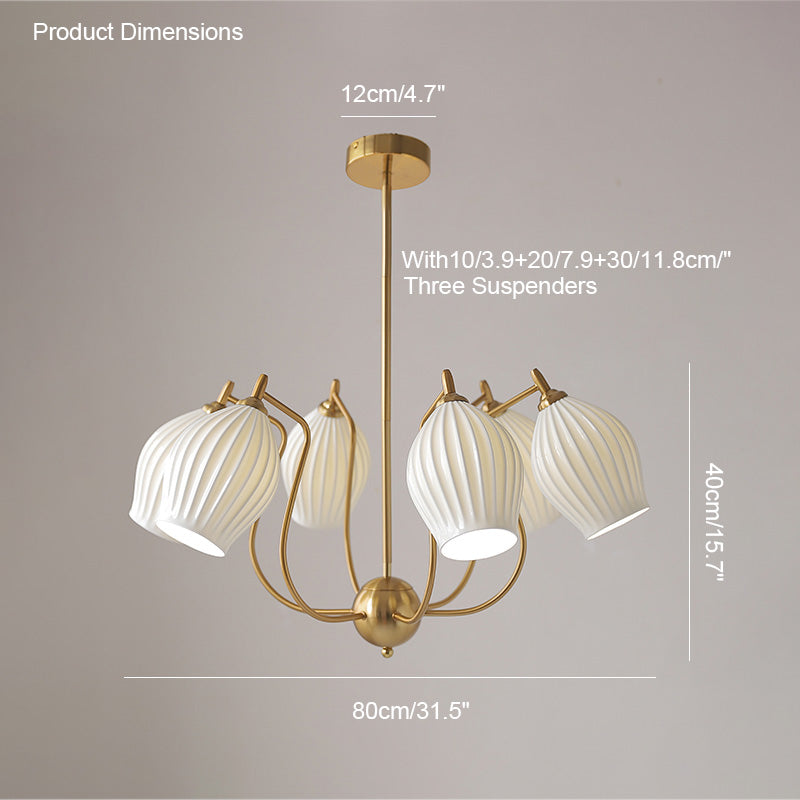 Olverai Mid Century Modern Ceramic Arm Chandelier