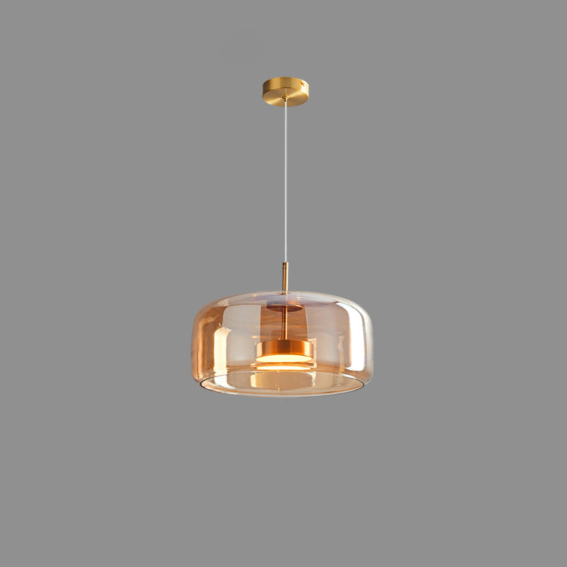 Olverai Drum Blown Glass Pendant Light