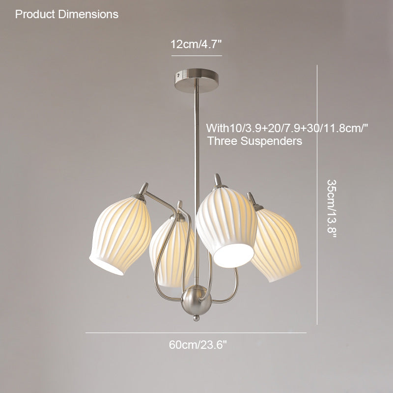Olverai Mid Century Modern Ceramic Arm Chandelier